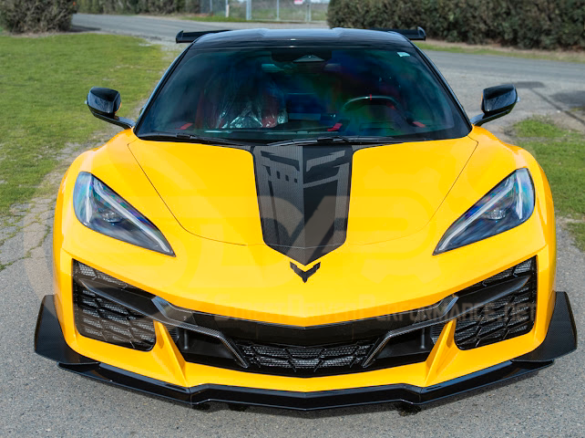 2020-UP CORVETTE C8 BRONZE ACCENT HOOD RACING STRIPE DECAL